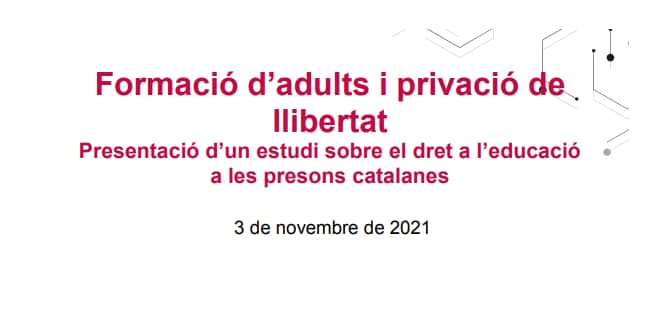 Educacio a les presons 3 nov 2021