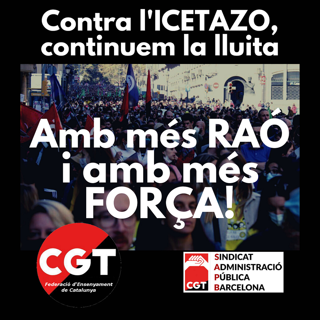 Contra l'ICETAZO, continuem la lluita