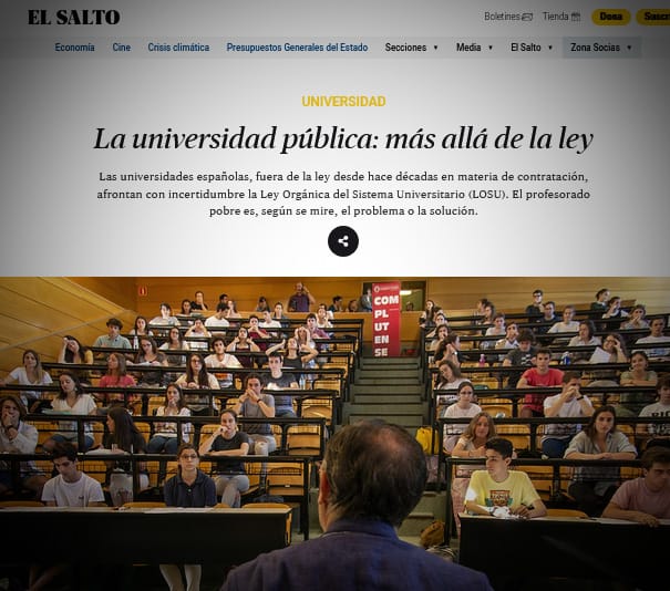 Article universidad pública El Salto