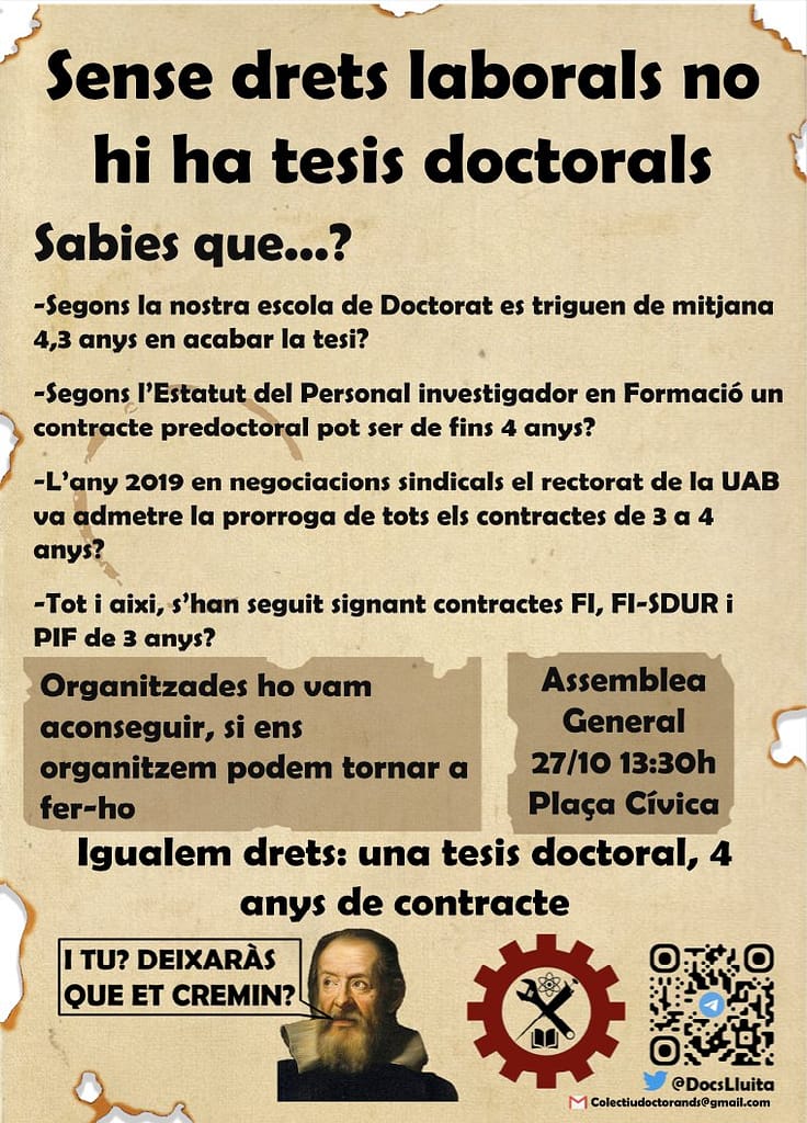 Assemblea Doctorand@s en Lluita 27oct2022